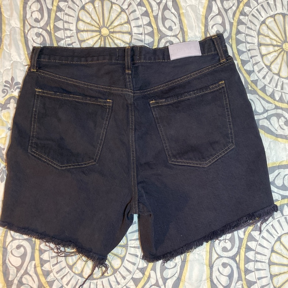 Pistola Black Raw Hem Button Fly Shorts Size 30 High Rise - Picture 12 of 14